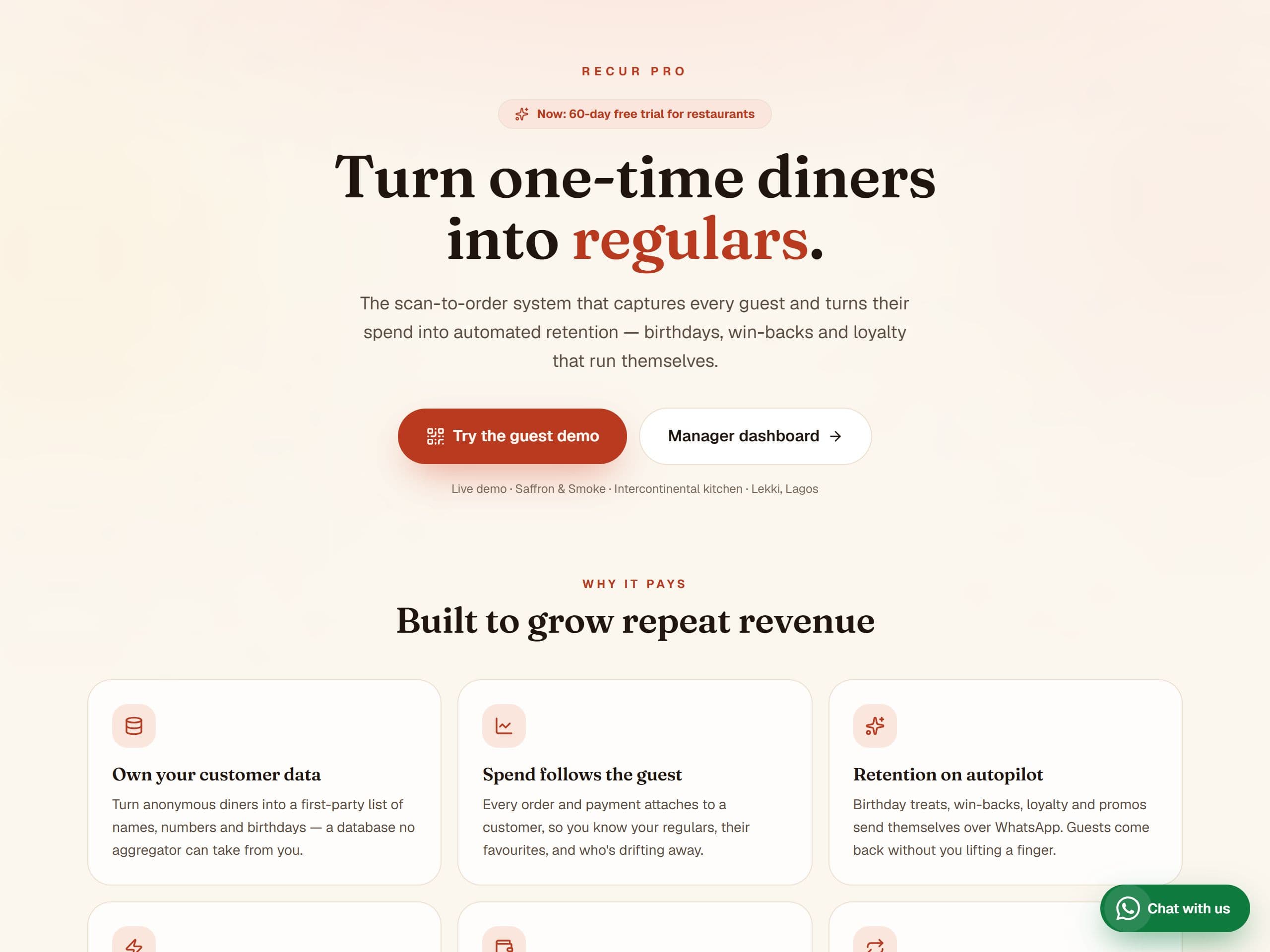 Recur Pro — website screenshot