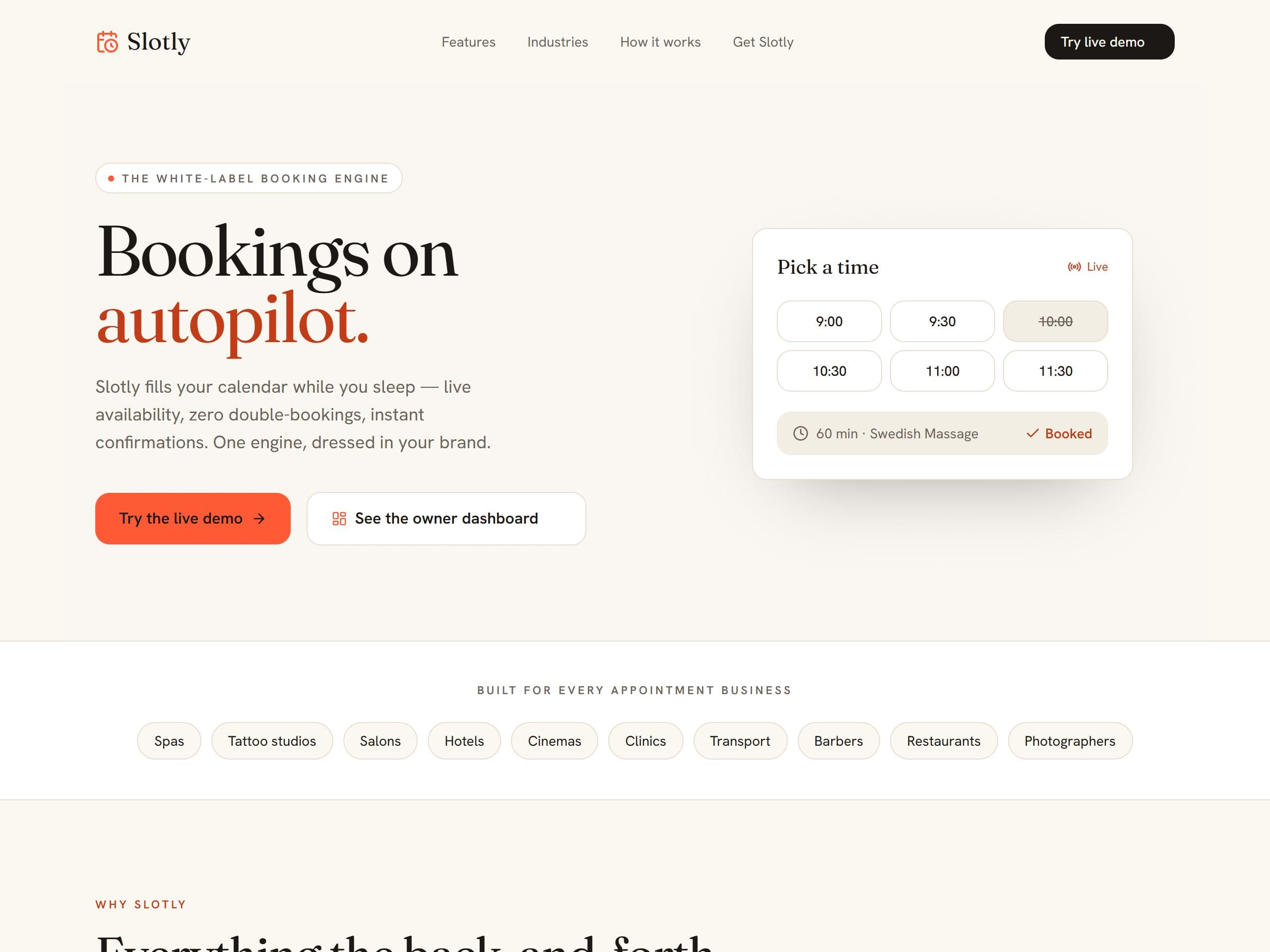 Slotly — product screenshot